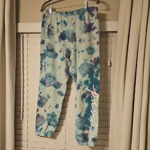 PINK Victoria's Secret Blue and Purple Pajama Set for Relaxation